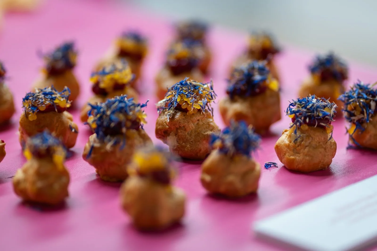 Detail of canapés prepared for a social event