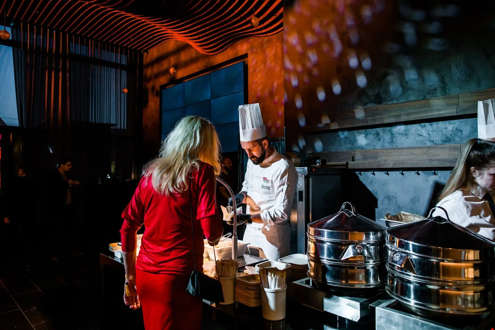 Catering service during an evening event