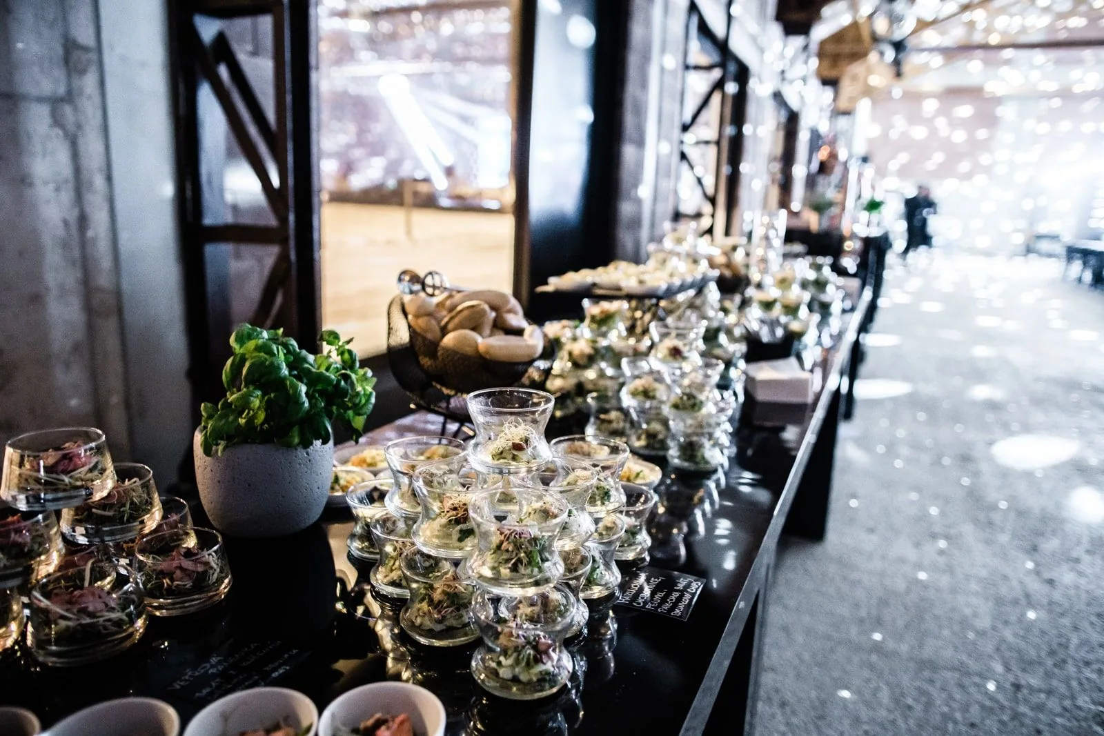 Festively prepared table for event guests